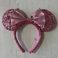 【1度のみ使用】ミニー 耳 カチューシャ ピンク スパンコール　パルパル