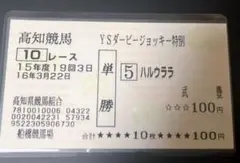 YSダービージョッキー特別 単勝馬券 ハルウララ