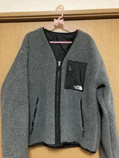 ノースフェイス リバーシブルエクストリームパイルカーディガン L グレー