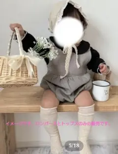 チェック柄ロンパース セット