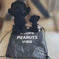KAWS × UNIQLO コラボ スヌーピー ぬいぐるみ 黒 S •M セット