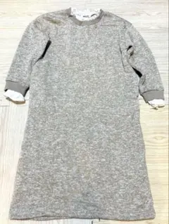 MAKE YOUR DAYグレー 裏起毛ワンピース 120cm