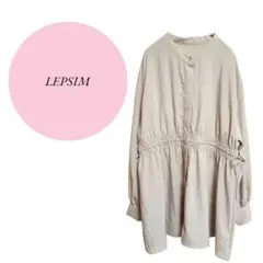 【レプシィム】LEPSIM♡ブラウスシャツ♡ノーカラー♡ギャザー♡リボン【F】