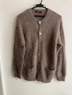 【美品】BEAMS モヘアカーディガン ブラウン BEAMS ビームス Cardigan Double Jacquard Botanical Pattern