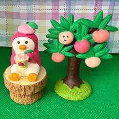デコレ　コンコンブル　桃の木＆桃色ペンギン＆切り株テーブル　送料無料