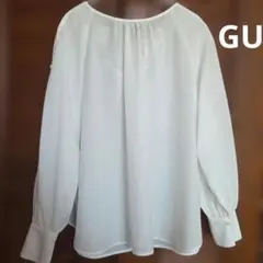 GU レディースブラウス　白　　L お洒落ブラウス　[美品]
