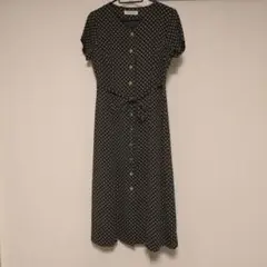 VERITE SAGE FELISSIMO ドット柄 ワンピース 紺 ネイビー