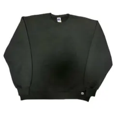 90s USA製 XL ラッセルアスレチック スウェット ブラック 無地 前V