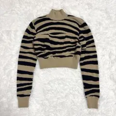 melt the lady ゼブラ柄ショート丈ニットトップス　y2kのサムネイル