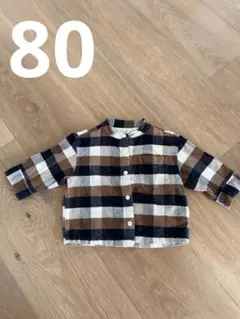 チェックシャツ　80