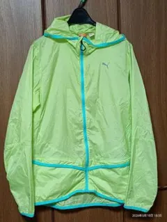 PUMA 蛍光グリーン ウィンドブレーカー L　レディース