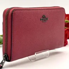 COACH コーチ 長財布 ラウンドファスナー ピンク レザー 【訳あり価格】