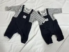 ツーウェイ・ドレスオール ネイビー/ストライプ 60-70cm 双子