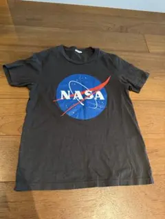 GU NASA Tシャツ メンズ S ブラック 半袖 宇宙 ロゴ プリント