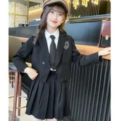 △150 キッズフォーマルスーツ4点セット ネクタイ 黒 卒業式 入学式 卒服