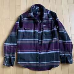 Columbiaヘビーネルシャツ パープル グレー チェック