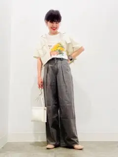 美品！GU ライトデニムワイドパンツ　グレーSサイズ