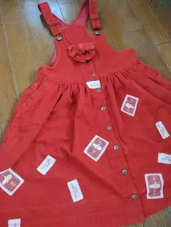 BABY　PINK HOUSE　パッチワークジャンパースカート１２０サイズレッド