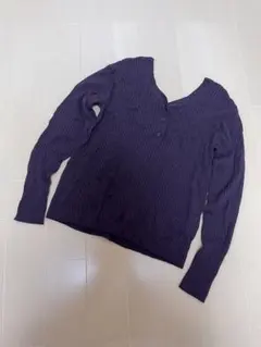 美品 spick&span 長袖 ニット カーディガン 羽織 2way パープル