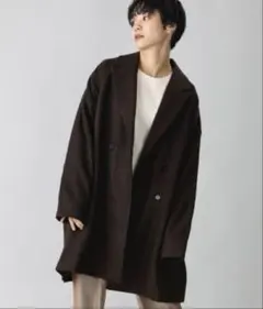 【美品】ビッグシルエットダブルチェスターコート　　BASISBROEK