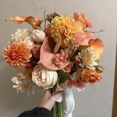 手作りブーケ　ブートニア付き