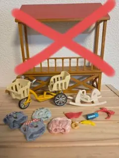 シルバニアファミリー 遊び道具セット　テラス　赤ちゃん　服　自転車