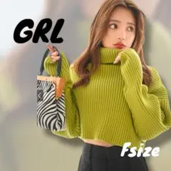 【試着のみ】GRL グレイル タートルネッククロップド丈ニットトップス