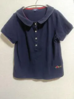 【ジュンコシマダ】新品 綿 コットン おしゃれ シャツ 半袖 カットソー 紺のサムネイル