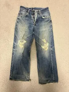 EDWIN 505 ダメージデニム 色落ち抜群 グランジ 雰囲気系 カットオフ