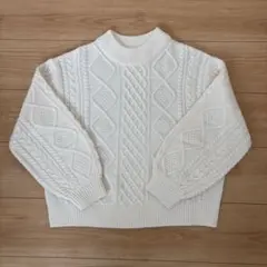 【美品】ハニーズ COLZA ニットセーター ケーブル編み 白 S 長袖