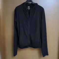美品！ユニクロ　エアリズム　UVカットメッシュパーカー ブラック【M】