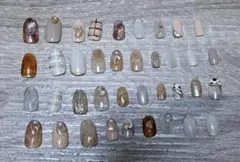 【新品未使用品/現品】ネイルチップセット 40個前後 ベージュ系・ホワイト系