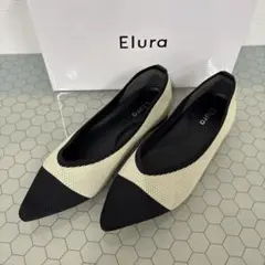 Elura メッシュニットパンプス　バイカラー　Lサイズ
