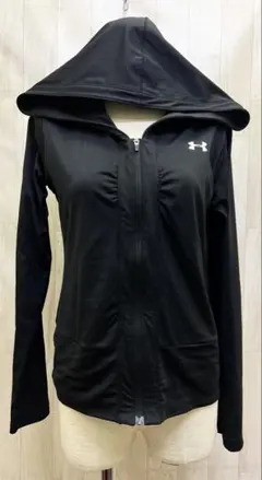 UNDER ARMOUR ストレッチ フードパーカー レディース S/M 黒