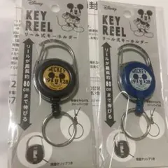 ミッキーマウス リール式キーホルダー2種