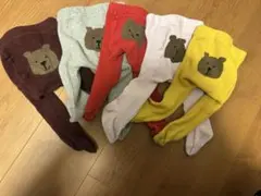 babygap くまタイツ　ベビータイツセット クマ刺繍 5色