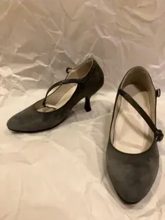 【GIRO中古品】パンプス　22cm EE 7センチヒール　スエード（グレー）