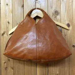 ブラウンレザー ハンドバッグ 仕切りあり 大容量 カジュアル お洒落 ポケット