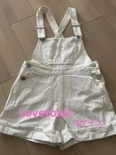 Lovetoxic ホワイトオーバーオールショートパンツ S