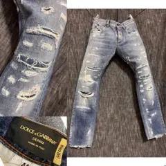 Dolce & Gabbana ペイント ダメージデニムパンツ 44 - メルカリ