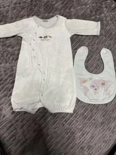 petit main 恐竜ロンパース・スタイセット