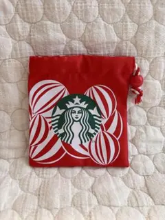 スタバ　巾着　赤　クリスマス