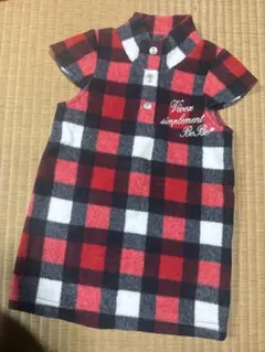 BeBe チェック柄 フリース ワンピース 90cmのサムネイル