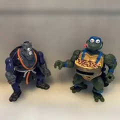 1993年製 タートルズレオナルドとロックステディのフィギュアセット 
