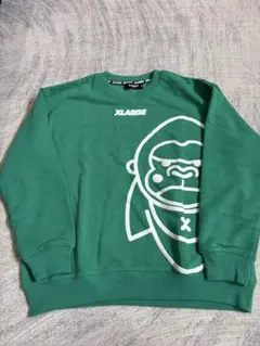 XLARGE グリーン ゴリラプリント トレーナー140cm