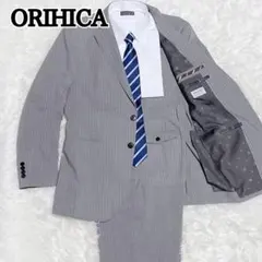 美品 ORIHICA スーツ セットアップ グレー ストライプ A6 洗えるのサムネイル
