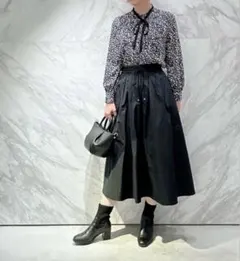 アナイ　タフタギャザーリボンスカート フレアスカートのサムネイル