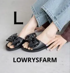 新品 LOWRYS FARM リボンサンダル ブラック Lローリーズファームのサムネイル