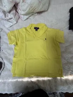 イエローポロシャツ刺繍ロゴ付き
