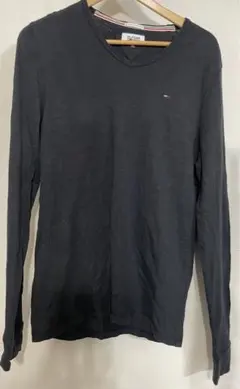 HILFIGER DENIM Vネック長袖カットソー M ダークグレー